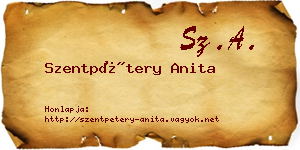 Szentpétery Anita névjegykártya